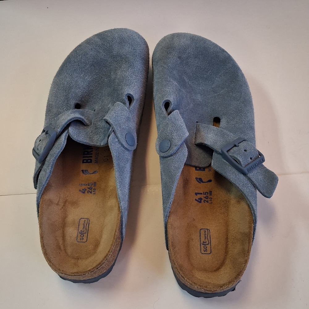 Birkenstock Blue Suede Mules